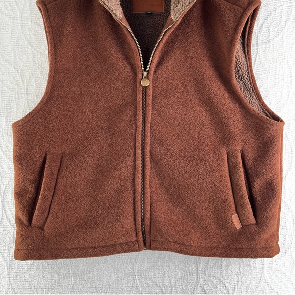 Outback Trading Company Summit Vest Mens XL Brown Fleece Sherpa Lined Western - Picture 3 of 16